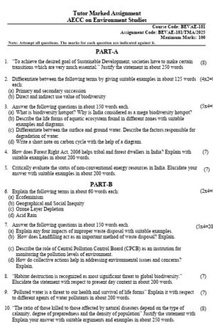 BEVAE - 181 EM 2024-25 solve assignment
