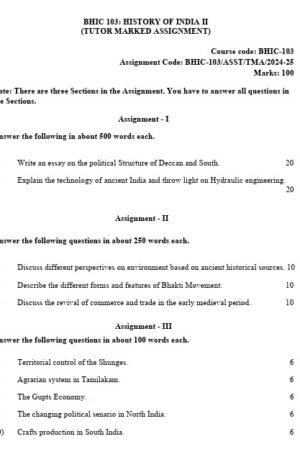 BHIC – 103 EM 2024-25 Assignment